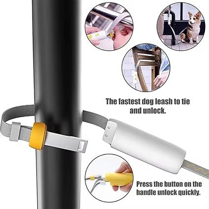 Hands Free Dog Lead with Reflective Adjustable Strap, Quick Release Handle and 360° Swivel Clip, Hands-Free Dog Walking Lead for Walking, Jogging and Outdoor Use, Grey - Image 3